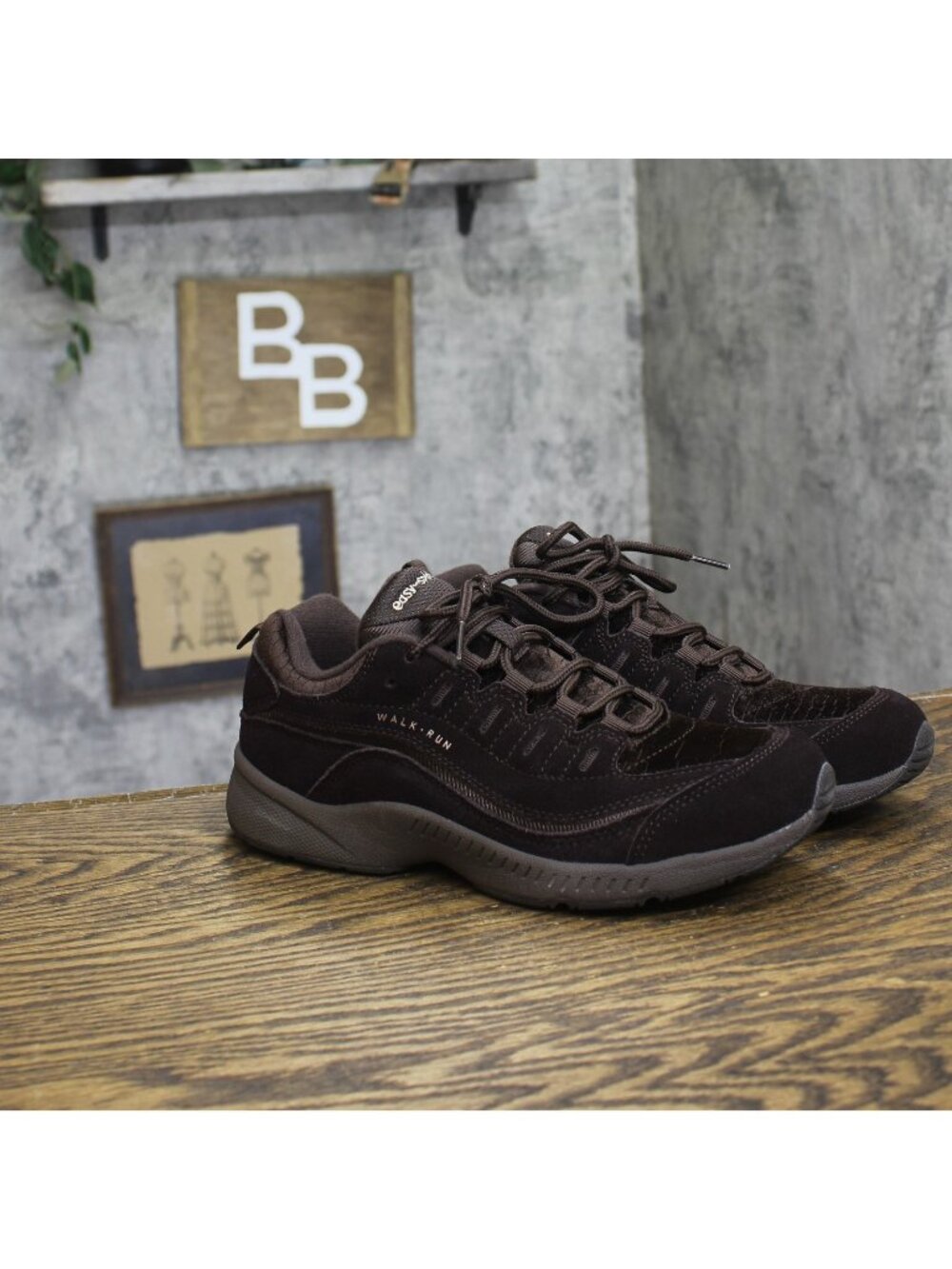 Easy Spirit Romy Womens Walking Easy On Lace Shoes Sneakers Dark Brown 8N